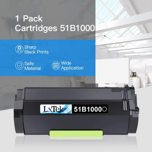 Vista 4 de LxTek Cartucho de tóner de repuesto compatible para Lexmark 51B1000 para usar con impresoras MS417DN MS317DN MS517DN MS617DN MX517DE MX617DE MX317DN