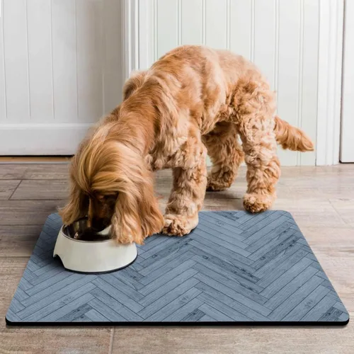 Vista 6 de Almohadillas de comida para perros para pisos absorbentes, alfombrilla de comida para gatos - Almohadillas de tazón de perro de secado rápido