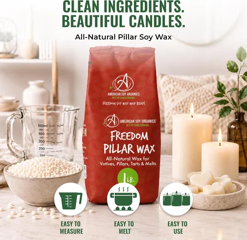 Vista 7 de American Soy Organics Freedom Pillar - Cuentas de cera de soja, cera