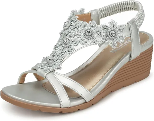 Vista 11 de TEMOFON Sandalias de plataforma elegantes de verano con tacón bajo para 25-albaricoque