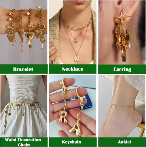 Vista 5 de 500 piezas de anillos de salto de acero inoxidable de 5 mm, calibre 21, chapados en oro, anillos O de metal, conectores de un solo bucle cerrados