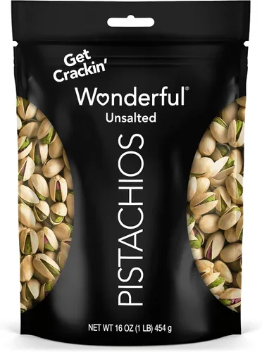 Vista 6 de Wonderful Pistachios In-Shell - Nueces sin sal, bolsa resellable de 16 onzas, aperitivos de proteínas, sin gluten, aperitivos saludables para adultos