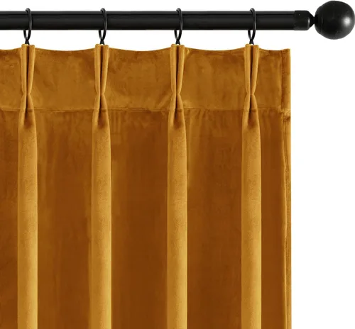 Vista 16 de MIULEE Cortinas opacas plisadas de terciopelo azul marino, 40 x 96 pulgadas