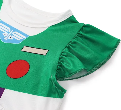 Vista 4 de Eledobby Buzz Lightyear Dress for Girls Kids Buzz Costume Halloween Dress Up Birthday Party Outfits