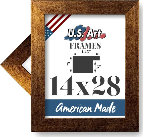 Vista 63 de Marco de póster plano con acabado de cobre cepillado de 1.25 pulgadas, compuesto de madera MDF, 5 x 7 pulgadas, marco para póster Latón
