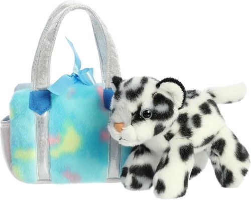 Vista 5 de Aurora Fashion Fancy Pals Blueberry Snow Leopard - Peluche con elegante bolso para divertirse con disfraz, perfecto para niños de 3 años, disfraces