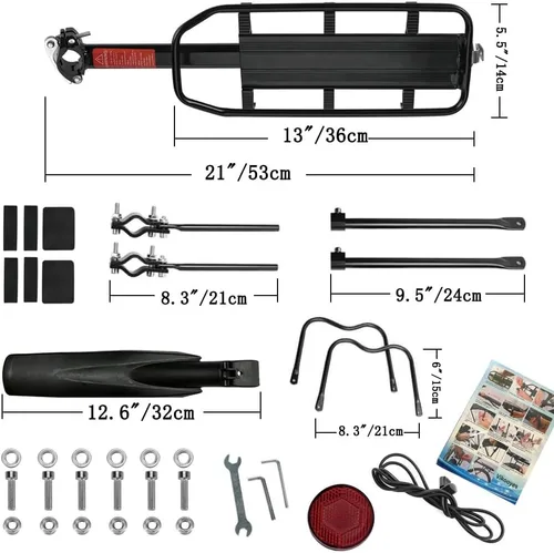 Vista 6 de Portaequipajes trasero para bicicleta para bicicleta de montaña para bicicleta de montaña