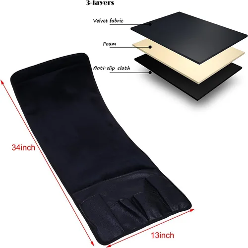 Vista 2 de Wanty Organizador suave de terciopelo para sofá, silla, reposabrazos para control remoto, teléfono celular, libro, lápiz (negro)