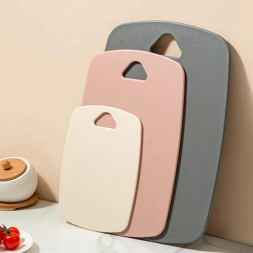 Vista 10 de Juego de 3 tablas de cortar para cocina, tablas de cortar de plástico, tablas gruesas para carne, verduras, frutas, con mango de fácil agarre, aptas