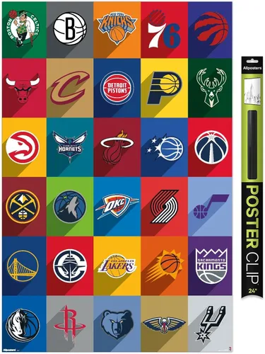 Vista 11 de NBA League - Póster de pared con logotipos 25, 34 pulgadas de largo x 22.4 pulgadas de ancho, versión premium sin marco