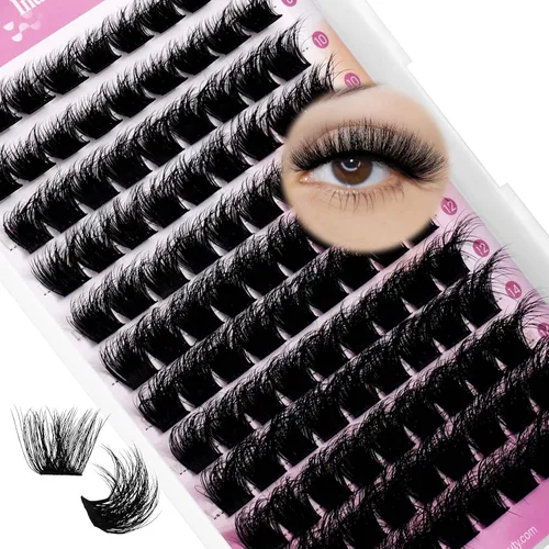 Vista 79 de Extensiones de pestañas individuales de 120 unidades, racimos de pestañas con rizado D, bandeja de longitud mixta, extensiones de pestañas