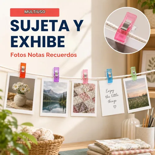 Vista 4 de Paquete de 100 clips de costura, clips de tela para encuadernación