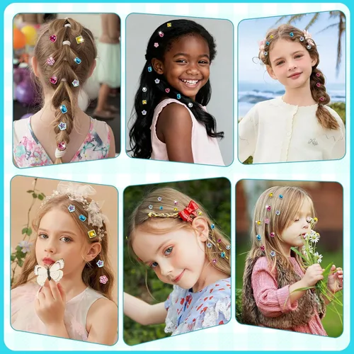 Vista 7 de Kit de Estampador de Gemas para el Cabello - Joyas Brillantes para el Cabello para Juguetes de Niñas - Accesorios para el Cabello con Diamantes