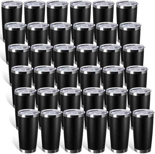 Vista 7 de Sieral 36 Pack Stainless Steel Tumblers Bulk with Lids, 20 oz, Cool Color Color fresco