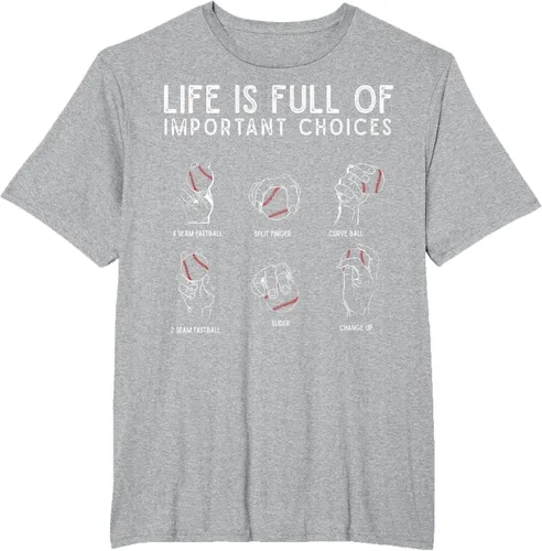 Vista 50 de Tipos de béisbol Pitches Life Choices Jugador Camiseta