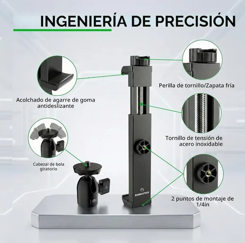 Vista 5 de Adaptador de montaje en trípode para iPad con control remoto Bluetooth, funciona con todas las tabletas