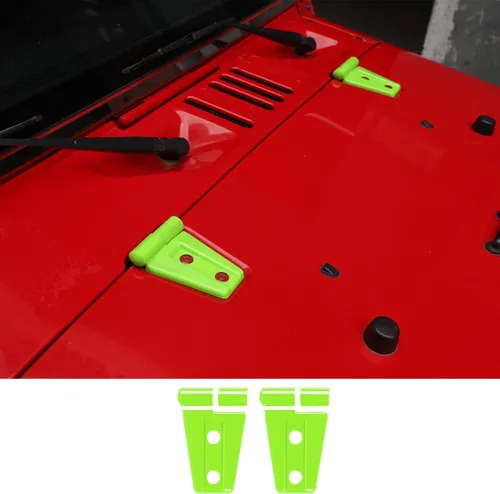 Vista 17 de 2 piezas de cubierta de bisagra de capó y accesorios de moldura para Jeep Wrangler JK y Unlimited 2007-2018 (Negro)