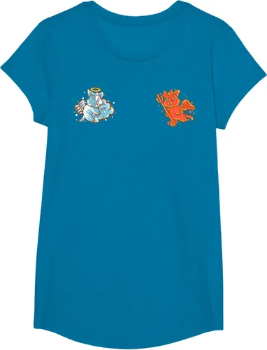 Vista 86 de Camiseta de gato ángel y diablo sentado en tu hombro Nerd Kitten, Negro