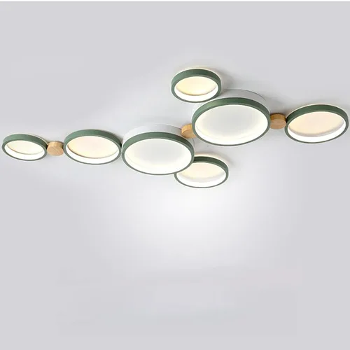 Vista 14 de Lámpara de techo LED de 3 luces, 22 pulgadas, moderna lámpara de techo empotrada de madera de 20 W regulable para sala de estar, dormitorio, cocina