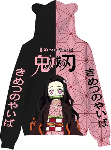 Vista 2 de BELLKART Sudadera con capucha de anime con estampado 3D para cosplay y gato, para hombres y mujeres