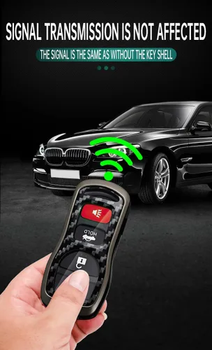 Vista 6 de ontto Funda para llave de automóvil Nissan 2002 en adelante, diseño de carbono, antiarañazos, para Infiniti FX35, FX45, QX4, color negro