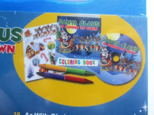 Vista 4 de SANTA CLAUS IS COMING TO TOWN Activity Kit with Carrying Case, Stickers, Crayons and Coloring Book