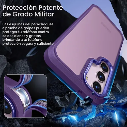 Vista 3 de Rayboen Funda mate para Samsung Galaxy S23, color morado Púrpura mate