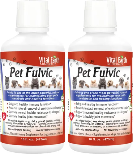 Vista 7 de Vital Earth Minerals Pet Fulvic - Más de 70 minerales traza para la salud de las mascotas, suplemento para las articulaciones, alivio de alergias