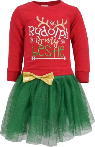 Vista 42 de Unique Baby Girls 2pc Skirt Set Outfit Long Sleeve Top with Skirt