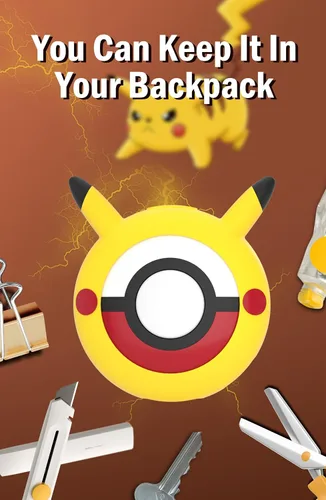 Vista 4 de Funda de silicona para Pokémon GO Plus +, funda protectora para Pokémon GO Plus + 2023 con correa para la muñeca - Amarillo