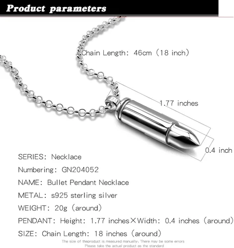Vista 2 de H&Beautimer Genuise - Collar con colgante de plata de ley 925 italiana hecho a mano con cadena Rolo para hombre de 18202224262830 pulgadas, Plata
