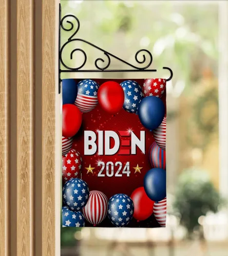 Vista 12 de Bandera de Biden Harris conjunta Jardín Patriótico Votar Presidente Demócrata Republicano Tea Party Estados Unidos Americana Elección Casa Banner