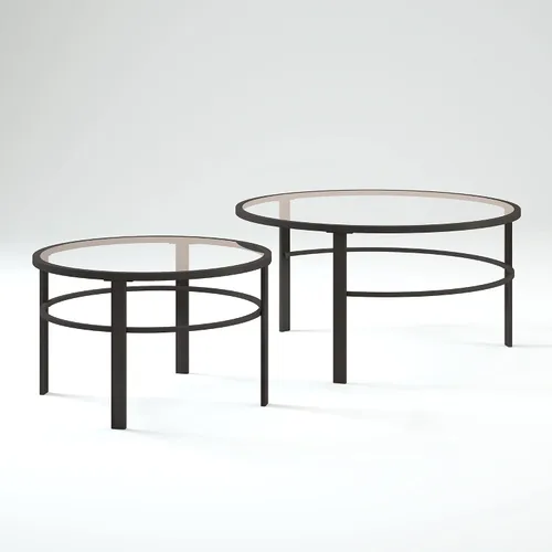 Vista 10 de Henn&Hart Mesa de centro moderna de 36", color negro