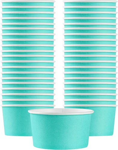 Vista 69 de Restaurantware Coppetta - Vasos de postre de 3 onzas, 50 tazas desechables para helado, tapas se venden por separado, cuencos de papel a cuadros