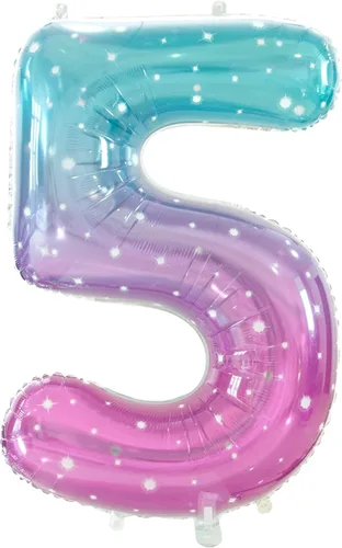 Vista 13 de Globos de números grandes de 40 pulgadas, globos del número 0 para decoraciones de fiesta de cumpleaños Número 0-espacio de color degradado