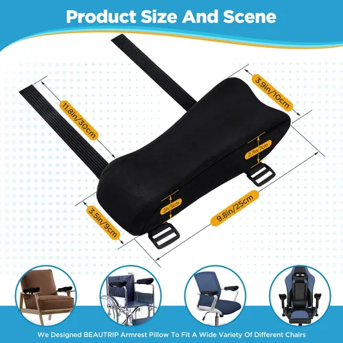 Vista 7 de BEAUTRIP Almohada de alineación de columna vertebral para dormir + almohadillas ergonómicas para reposabrazos de silla para sentarse (juego de 2)
