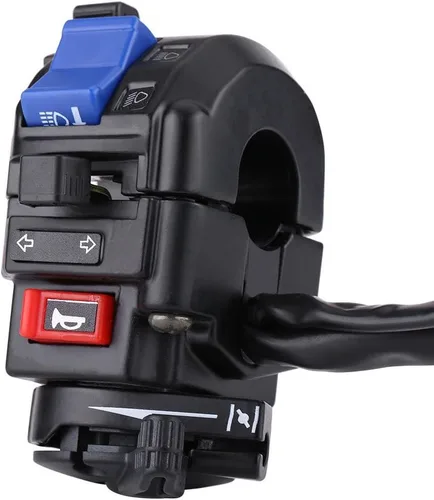 Vista 3 de Keenso Interruptor de manillar de motocicleta de 7/8 pulgadas, interruptor de parada de arranque de haz alto y bajo de 12 V
