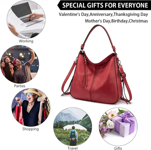 Vista 2 de Bolsas de diseñador de estilo hobo, grandes, de cuero sintético, para mujer