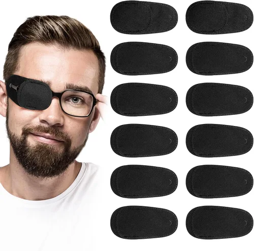 Vista 8 de 12 parches para los ojos, cómodos parches para el ojo izquierdo o derecho, para uso médico profesional, cobertura de un solo ojo, reutilizables