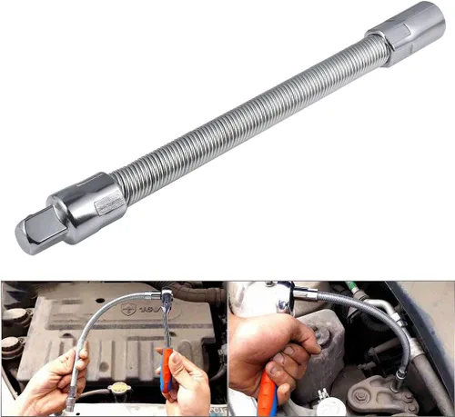 Vista 8 de KATUR Trinquete de extensión de enchufe flexible, vástago de 1/2 pulgada, 9.843 in de longitud, hecho de acero al cromo vanadio tratado térmicamente