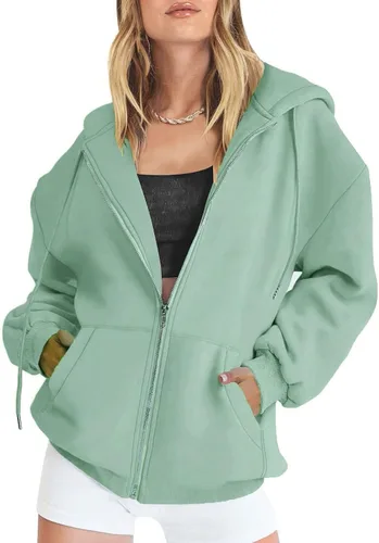 Vista 2 de Sudadera con capucha para mujer, sudadera con capucha con estampado gráfico de letras, media cremallera, suéteres de talla grande para mujer