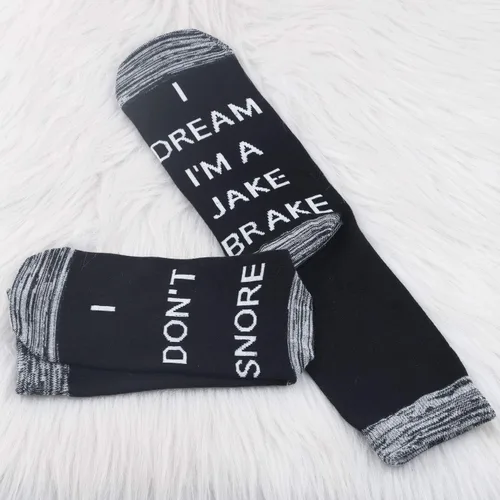 Vista 4 de JXGZSO 2 pares de calcetines de camionero de regalo para camión volquete I Don't Snore I Dream I'm a Jake Brake Socks regalo para semi conductor