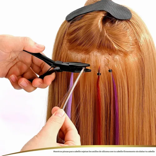 Vista 6 de EHDIS Alicates de extensión de cabello, alicates multifuncionales de microenlaces, herramienta de extensión de cabello para microenlace, micro