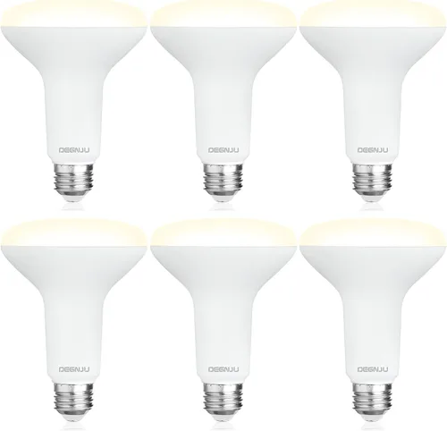Vista 12 de DEGNJU Paquete de 6 bombillas LED empotradas BR30, bombillas de inundación regulables para interiores, CRI80 7 W, equivalente a 65 W, 2700 K, blanco