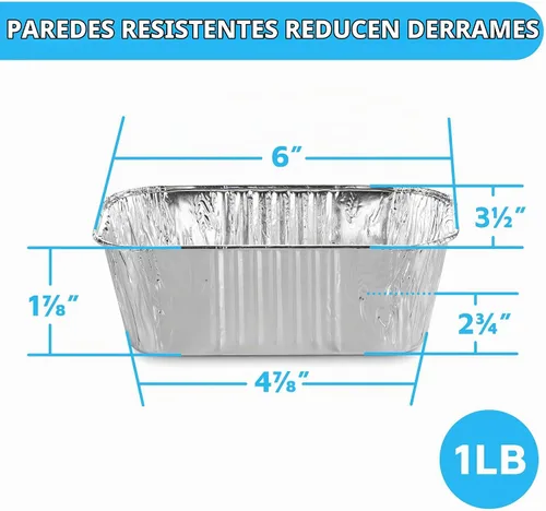 Vista 2 de MontoPack Sartenes desechables de aluminio para pan Tamaño estándar profundo de 15.2 x 8.9 cm, recipientes de papel de aluminio extra grueso