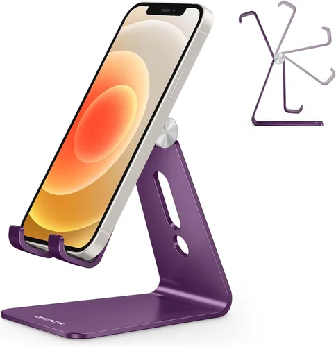 Vista 13 de OMOTON C2 Soporte de aluminio ajustable para teléfono celular con corte de carga, negro