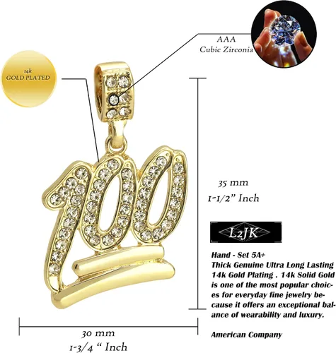 Vista 4 de Collar de hip hop tipo cadena cubana con Emoji 100, 3 mm, 30", dorada, para hombre