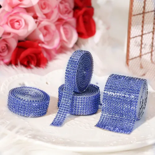 Vista 3 de 2 rollos de calcomanías autoadhesivas con diamantes de imitación de 0.079 pulgadas (0.079 in) para decoración de automóviles, manualidades