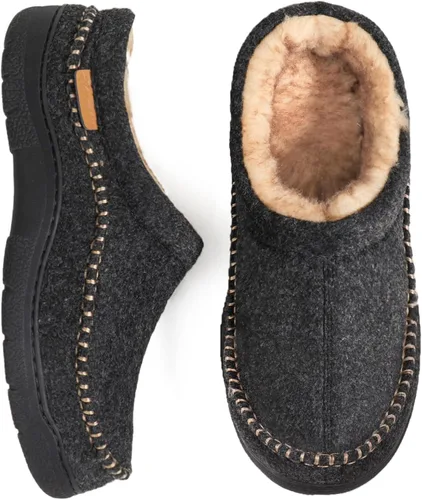 Vista 17 de Zigzagger - Pantuflas tipo mocasín para hombre, para interiores y exteriores, pantuflas cálidas, cómodas, mullidas y anchas
