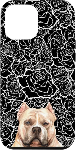 Vista 26 de American Bulldog Bully Dog Rose Flower Black White Pattern Case for iPhone 17